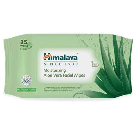 Buy Himalaya Moisturizing Aloe Vera Facial Wipes 25's - Purplle