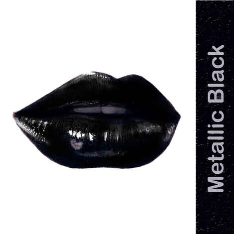 Bonjour Paris Coat Me Premium Mettalic Shine Lipstick for Women, Metallic Black (4.2 g)