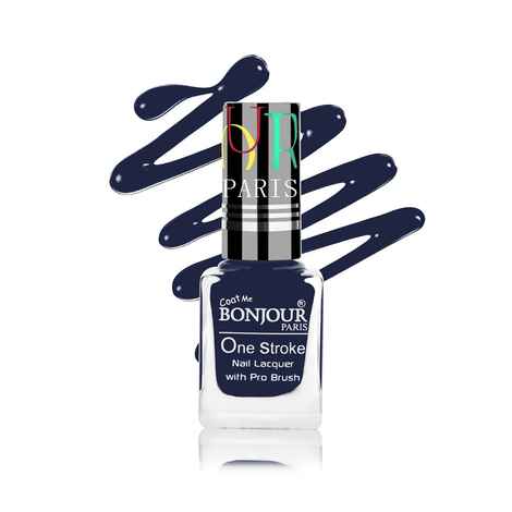 Bonjour Paris Coat Me Satin Matte Finish Long Lasting Nail Polish with Quick Dry Formulation, Moody Blue ( 9 ml)