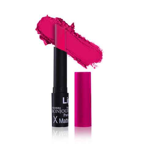 Bonjour Paris Coat Me Satin Matte Lipstick Enriched with Moisturizer and UV Rays Protection, Cardinal Pink (3.5 g)