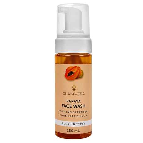 Glamveda Papaya Pore Care & Glow Foaming Face Wash (150 ml)