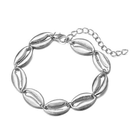 Buy Ferosh Milena Silver Shell Anklet - Purplle