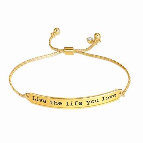 Buy Ferosh Live Life Golden Bracelet - Purplle
