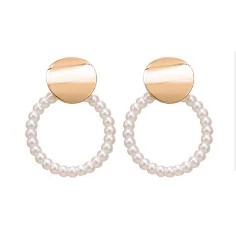 Buy Ferosh Diona Open Circle Pearl Earrings - Purplle