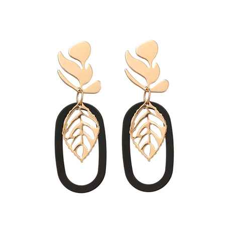 Buy Ferosh Stylish Leafy Black Frame Drop Earrings - Purplle