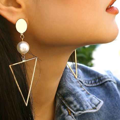 Buy Ferosh Triangular Western Style Drop Earrings - Purplle
