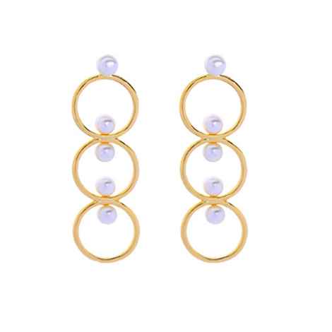 Buy Ferosh Jaina Layered Hoop Pearl Drop Earrings for Women - Purplle