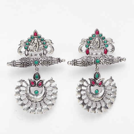 Buy Ferosh Mayurika Oxidised Ethnic Earrings - Purplle