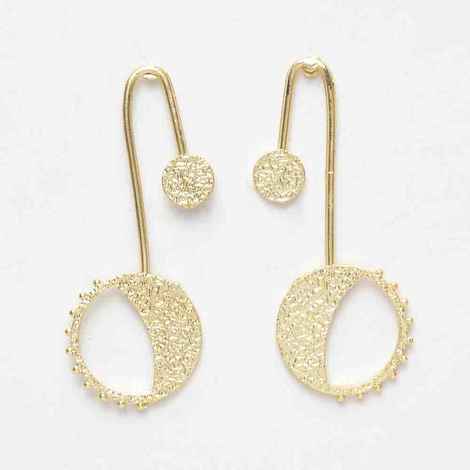 Buy Ferosh Amiya Half Sun Rays - Crescent Moon Golden Drop Earrings - Purplle