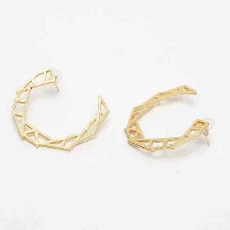Buy Ferosh Rurik Golden Half-Hoop Earrings - Purplle