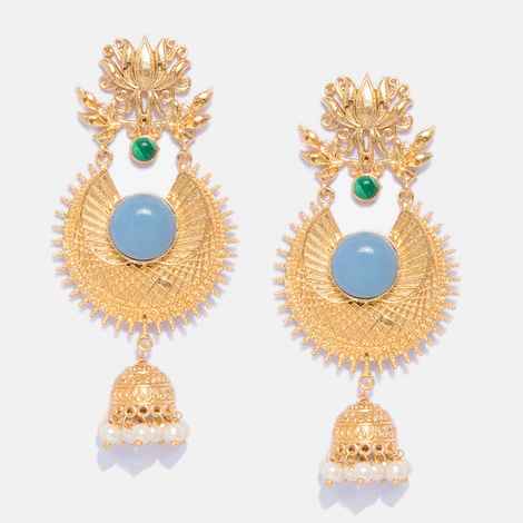 Buy Ferosh Phiroza Golden Jhumki Earrings - Purplle
