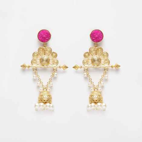 Buy Ferosh Gold Fiza Indo-Western Earrings - Purplle