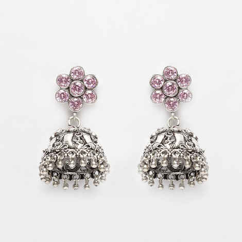 Buy Ferosh Dainty Oxidized Blush Jhumkas - Purplle