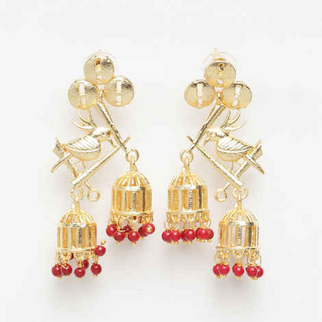 Buy Ferosh Nitika Gold Jhumka Earrings - Purplle