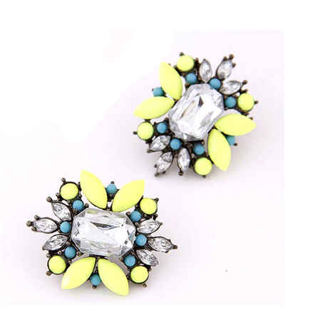 Buy Ferosh Mysha Crystal Neon Earrings - Purplle