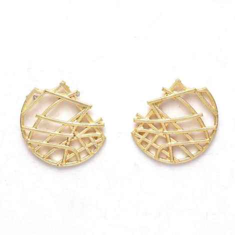 Buy Ferosh Meila Criss-Cross Golden Half-Circle Stud Earrings - Purplle