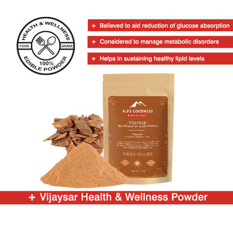 Buy Alps Goodness Health & Wellness Powder - Vijaysar (50 gm) to Enhance Overall Well-Being - Purplle