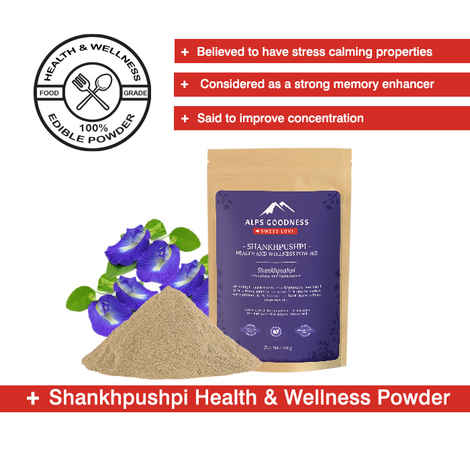 Alps Goodness Health & Wellness Powder - Shankpushpi (50 gm) to Enhance Overall Well-Being