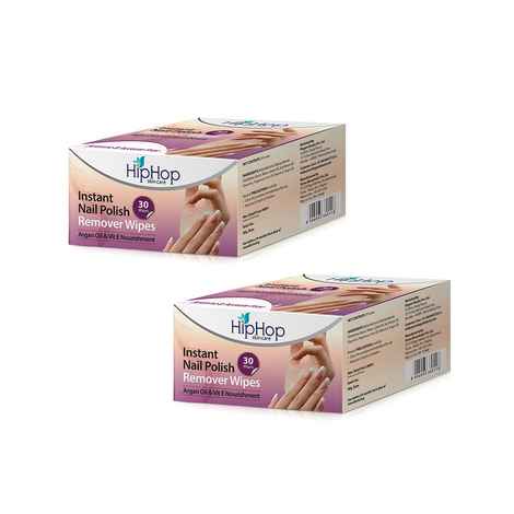 Buy Hiphop Instant Nail Polish Remover Wipes - Acetone & Acetate Free, 30 Wipes - Pack Of 2 - Purplle