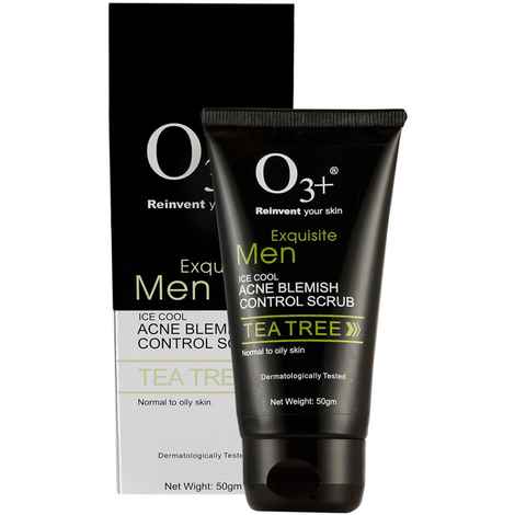 Buy O3+ Equisite Men Tea Tree Ice Cool Acne Blemish Control Scrub (50 g) - Purplle