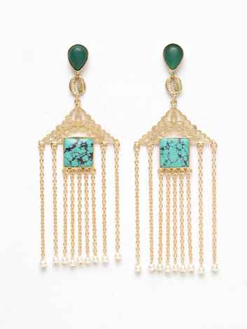 Buy Ferosh Moksh Tassel Designer Indo Western Earrings - Purplle