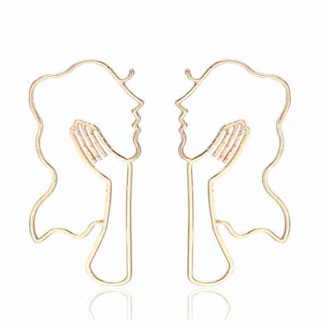 Buy Ferosh Golden Stylish Girl Earrings - Purplle