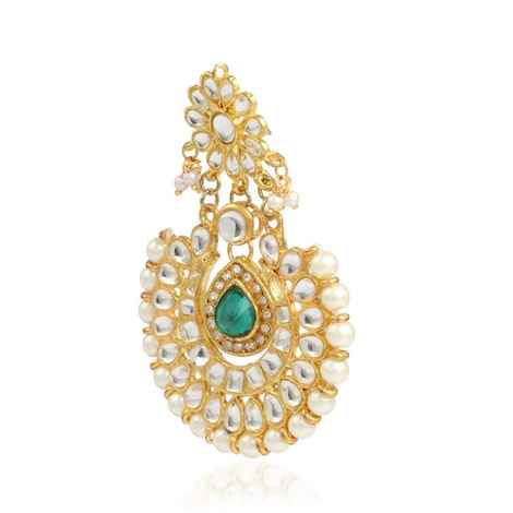 Buy Karatcart GoldPlated Fashion Green Dangler Stylish Fancy Party Wear Earrings With Maang-Tikka For Women - Purplle