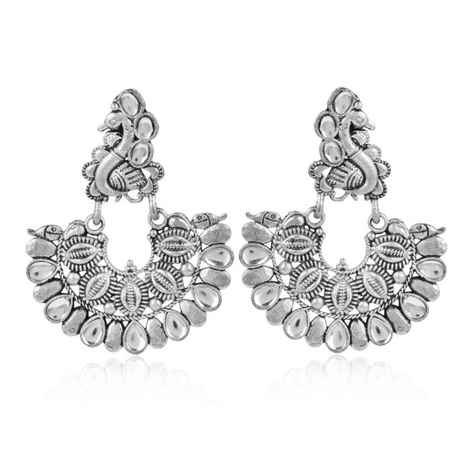 Buy Karatcart Afghani Tribal Oxidised Dangler Stylish Party Wear Peacock Earrings For Women - Purplle