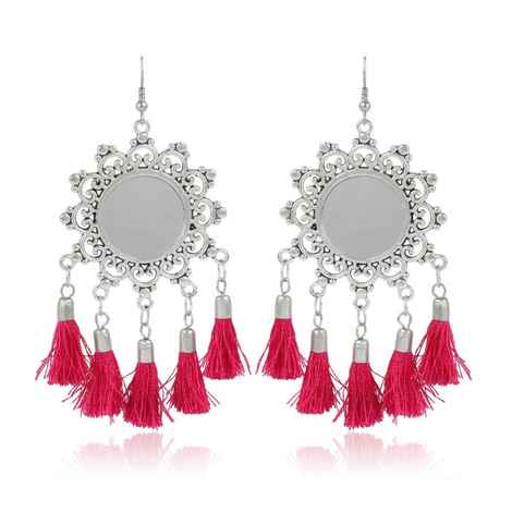 Buy Karatcart Jaipuri Designer Vintage Oxidised Silver Tribal Dangler Hanging Mirror Earring with Red Tasselsfor Women - Purplle