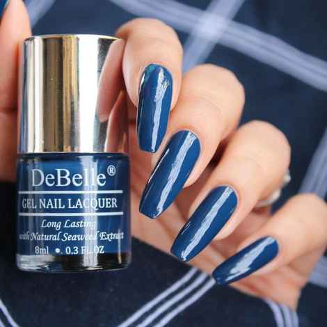 DeBelle Gel Nail Lacquer Glossy Bleu Allure - Navy Blue, (8 ml)