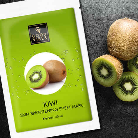 Good Vibes Kiwi Brightening Sheet Mask | Antioxidant, Moisturizing | No Animal Testing (20 ml)