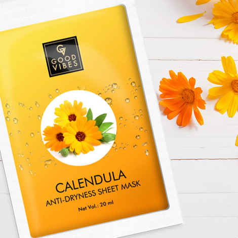 Buy Good Vibes Anti-Dryness Sheet Mask - Calendula (20 ml) - Purplle