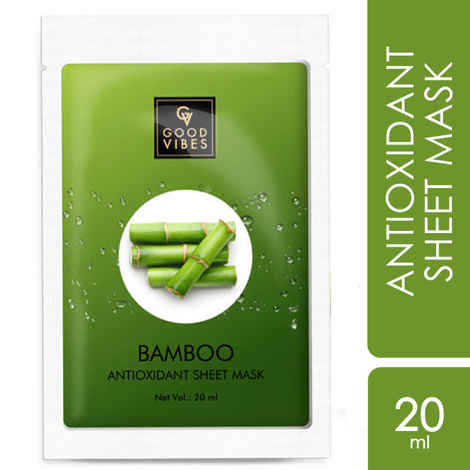 Buy Good Vibes Bamboo Antioxidant Sheet Mask | Sun Protection, Hydrating, Moisturizing | No Animal Testing (20 ml) - Purplle
