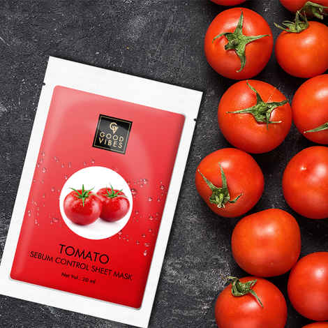 Buy Good Vibes Sebum Control Sheet Mask - Tomato (20 ml) - Purplle
