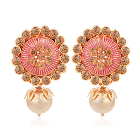 Buy Sukkhi Sleek LCT Mint Meena Collection Gold Plated Earring for Women - E78587 - Purplle