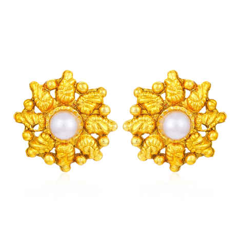 Buy Sukkhi Brilliant Gold Plated Pearl Stud for Women - E78844 - Purplle