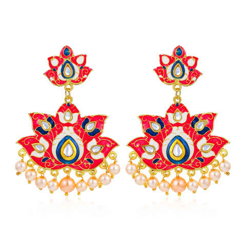 Buy Sukkhi Modish Gold Plated Kundan and Pearl Dangle Earring for Women - E79184 - Purplle