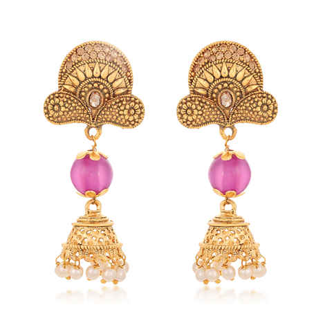 Buy Sukkhi Ritzy Gold Plated LCT Stone Chandelier Earring for Women - E80509 - Purplle