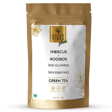 Buy Good Vibes Plus Skin Glowing + Skin Purifying Green Tea - Hibiscus + Rooibos (50 gm) - Purplle