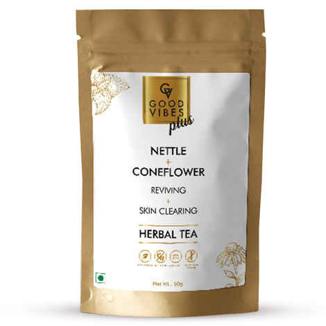 Buy Good Vibes Plus Reviving + Skin Clearing Herbal Tea - Nettle + Coneflower (50 gm) - Purplle