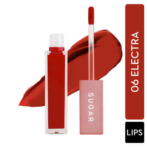 Buy SUGAR Cosmetics Mettle Liquid Lipstick - 06 Electra (Orange with hints of red) - Purplle