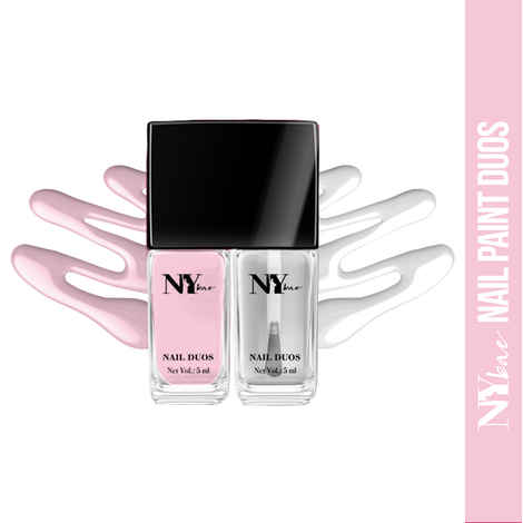 Buy NY Bae Nail Paint Duos, Pink Creme Polish with Mattifying Top Coat - Strawberry Cheesecake Date (5 ml + 5 ml) - Purplle