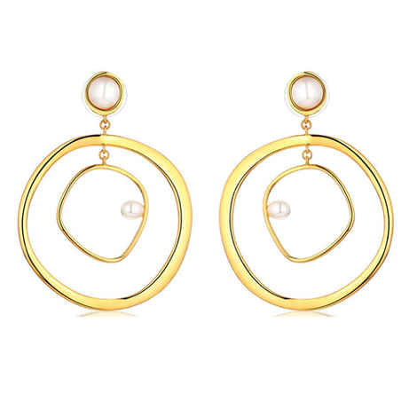 Buy Ferosh Fathiya Golden Pearl Loop Dangler Earrings - Purplle