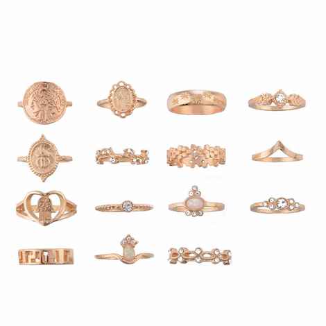 Buy Ferosh Darcia Golden Ring Set - Purplle