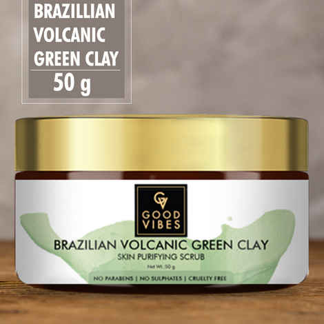 Good Vibes Skin Purifying Scrub - Brazilian Volcanic Green Clay (50 gm)