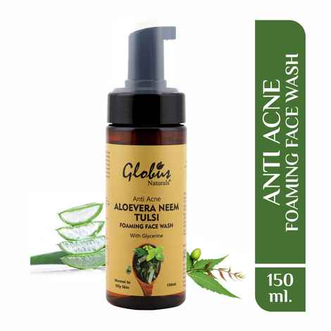 Globus Naturals Aloe vera Neem Tulsi Foaming Face Wash (150 ml)