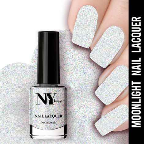 Buy NY Bae Nail Lacquer, Glitter | Shimmer Paint | Chip Resistant Polish | Highly Pigmented | Silver - Queens Moonlight 20 (6 ml) - Purplle