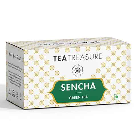Buy Tea Treasure Sencha Green Tea - Energizing Tea, Antioxidants Rich - 1 Teabox (18 Pyramid Tea Bags) - Purplle