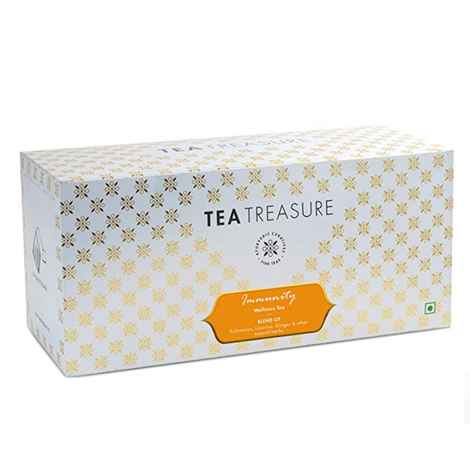 Buy Tea Treasure Immunity Tea - Strengthens immune system, Fights cold and flu - Detox Tea - 1 Teabox (18 Pyramid Tea Bags) - Purplle