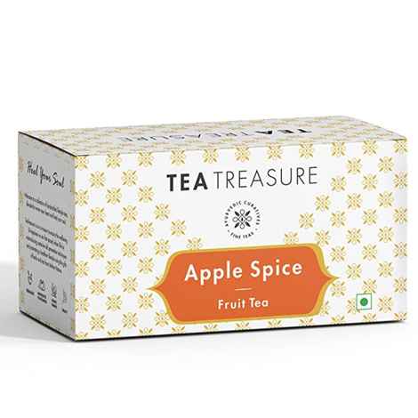 Buy Tea Treasure Apple Spice Fruit Tea - Infusion of Apple and Cinnamon with Assam Black Tea - 1 Teabox (18 Pyramid Tea Bags) - Purplle